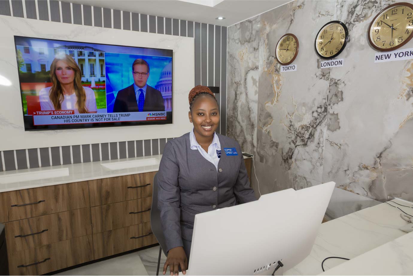 Copper Crest Hotel Reception Desk